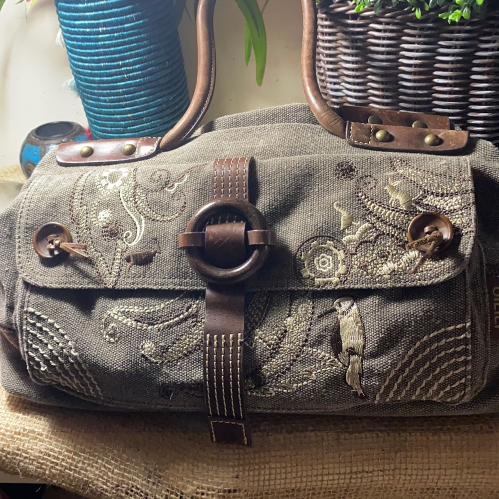 Oilily Beautifully Brown Canvas Large Handbag